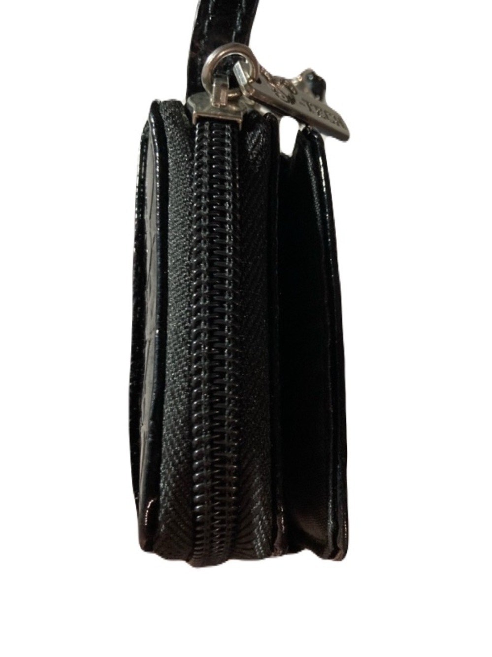 Disney Parks Authentic Mickey Mouse Black Croc-Embossed Phone Case Wristlet EUC - Picture 8 of 11